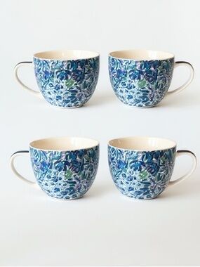 Lilly Pulitzer Vibrant Blue and Green Lion XX, Lilly  Floral Mugs (4)
